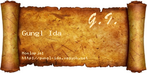 Gungl Ida névjegykártya